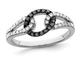 1/4 Carat (ctw) Black & White Diamond Ring in Sterling Silver